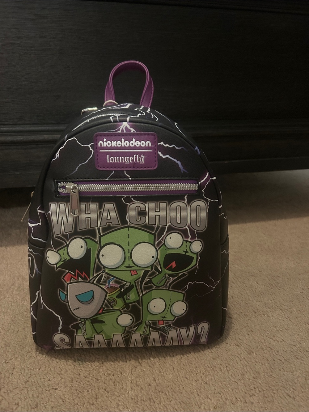Loungefly x Nickelodeon GIR Invader Zim Purple Mini Backpack for Kids